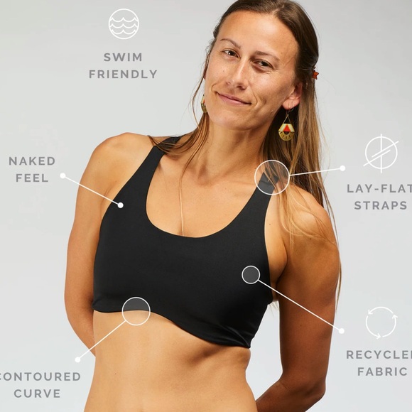 Tera Kaia sports bra high cut TOURA 2 high-impact Hiking Swimsuit size 4 (S) - Picture 3 of 4